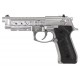 Страйкбольный пистолет WE M92 Hex cut silver gas HOPUP 6mm full metal GBB 25BBs